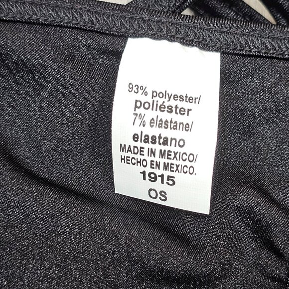 NWT Escante Rhinestone Jewel Black Triangle Bra One Size Dancewear Clubwear - Picture 8 of 8